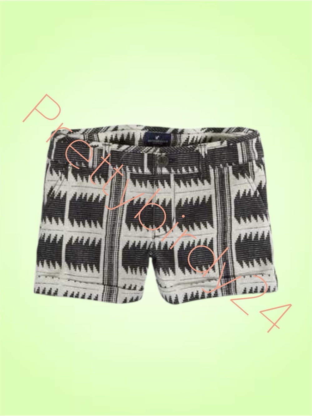Retro AEO Aztec Print Rolled Midi Shorts